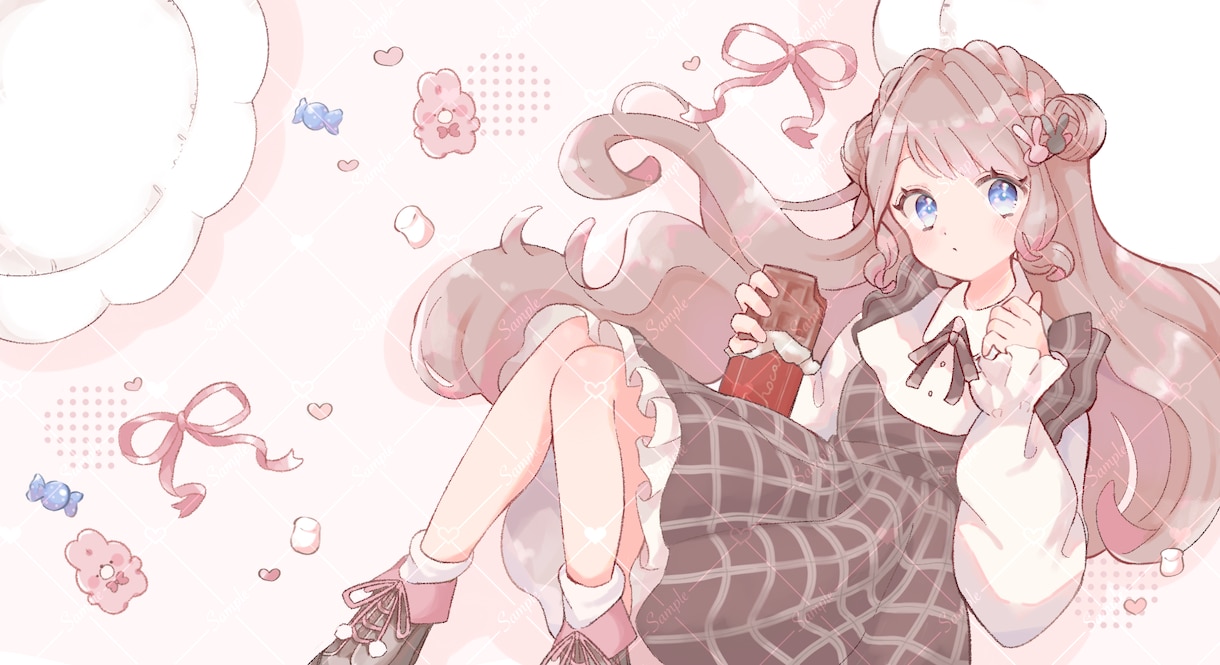 ふわふわ໒꒱♡かわいいイラストお描きします アイコン・ヘッダー・配信用イラスト等お求めの方におすすめ♪ イメージ4