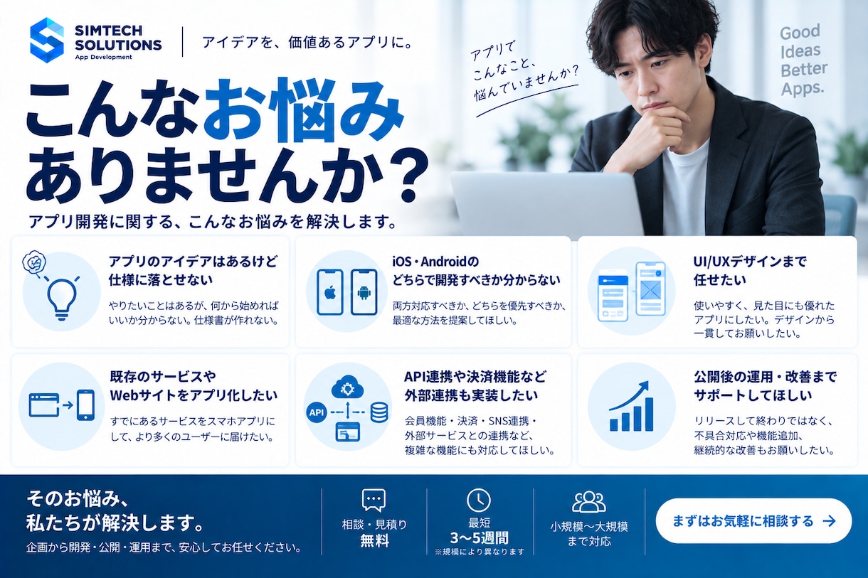iOS/Android/Webアプリ開発します 企画・UI/UX・開発・公開ワンストップ｜アイデアから相談 イメージ2