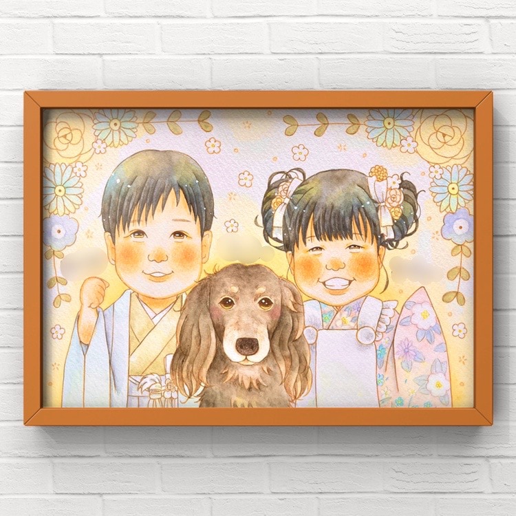11月末まで！！七五三の記念を似顔絵にします 大切な記念日をふんわりあたたかい似顔絵にしませんか♡ イメージ4