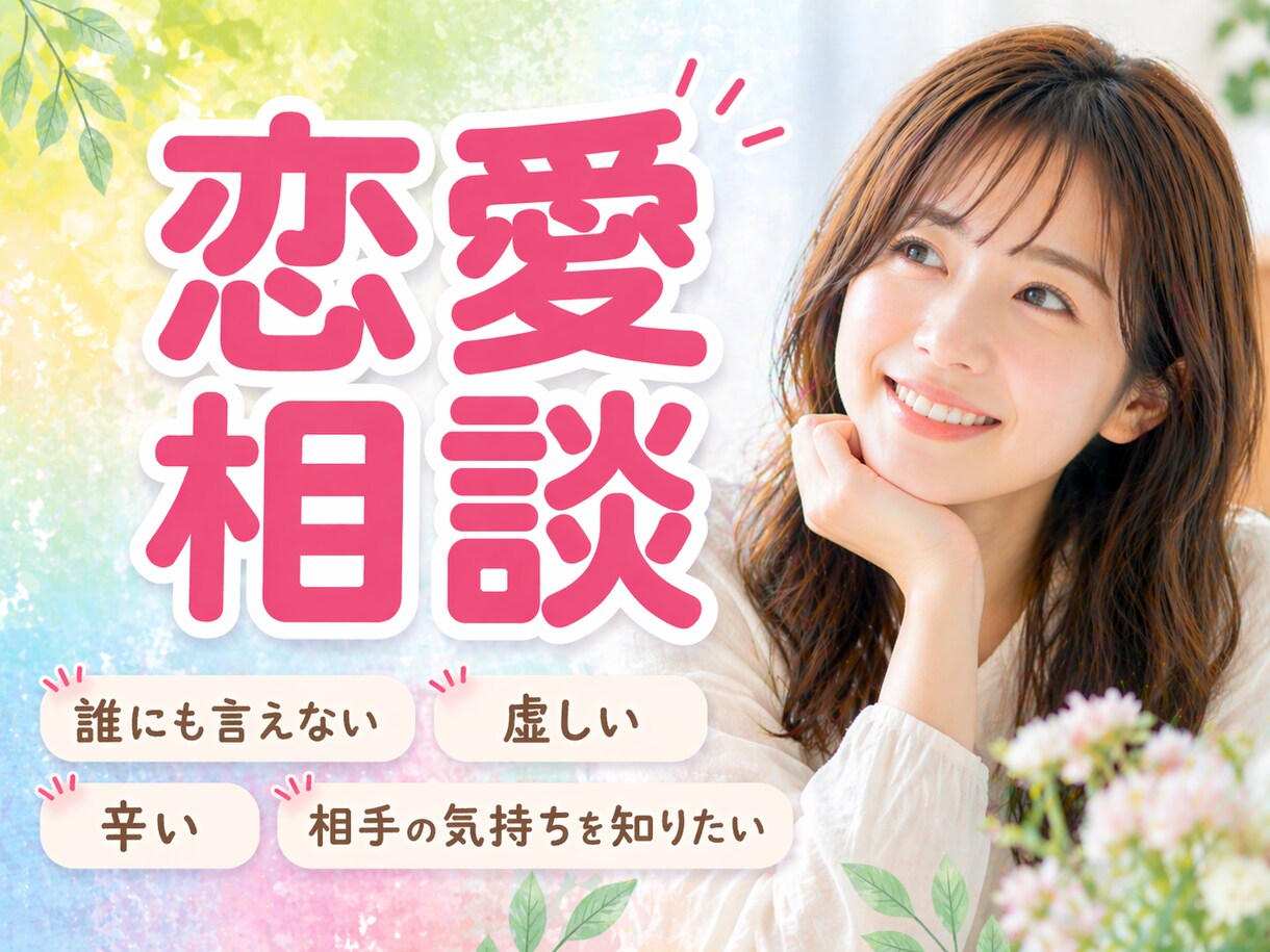 人に言えない辛い恋愛、全て受け止めます 辛い、悲しい、虚しい、いろんな感情を素直にぶつけてください イメージ1