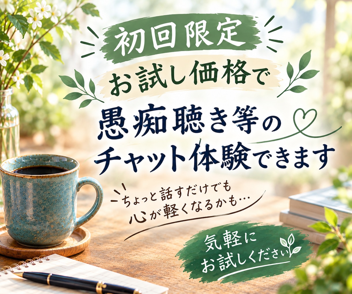 毎月１名様限定！老若男女関係なくご利用いただけます １日チャット/やり取り無制限/秘密厳守/この機会にお試を！ イメージ1