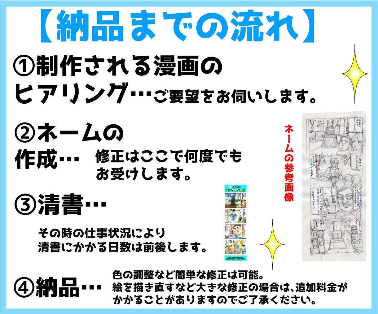 修正無制限！4コマ広告ブログなど何でも漫画描きます セリフ、キャラ、物語も丸投げOK！オーダーメイドで作ります！ イメージ9