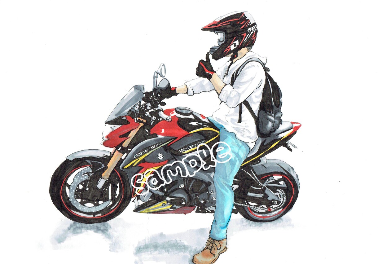 貴方とバイクをお描きします 愛車(バイク)と一緒に1つの思い出を絵にいかがですか？ イメージ2