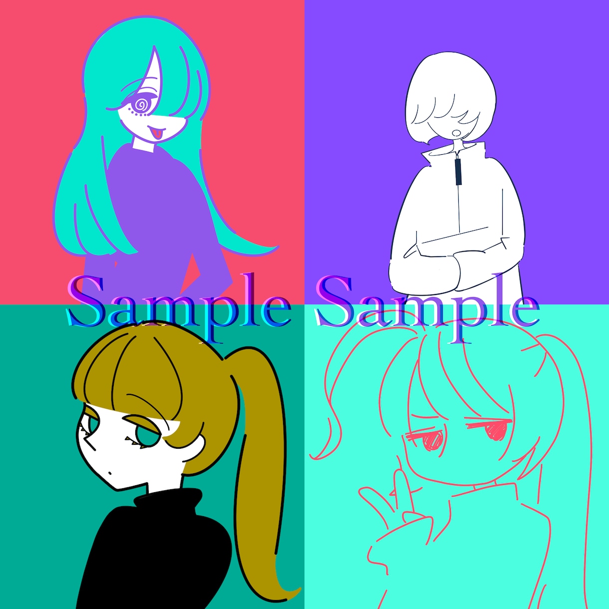 シンプルポップなSNSアイコン描きます キャッチー◎スタイリッシュ◎なアイコン！ イメージ2