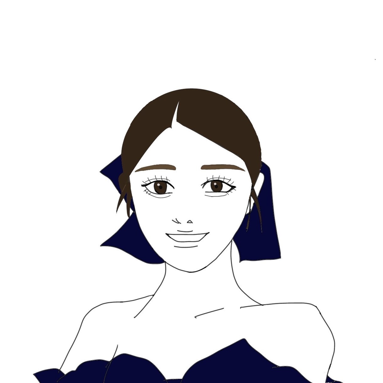 シンプルテイストな似顔絵を作成いたします 頂いたお写真からモノトーンベースのイラストを作成します イメージ1