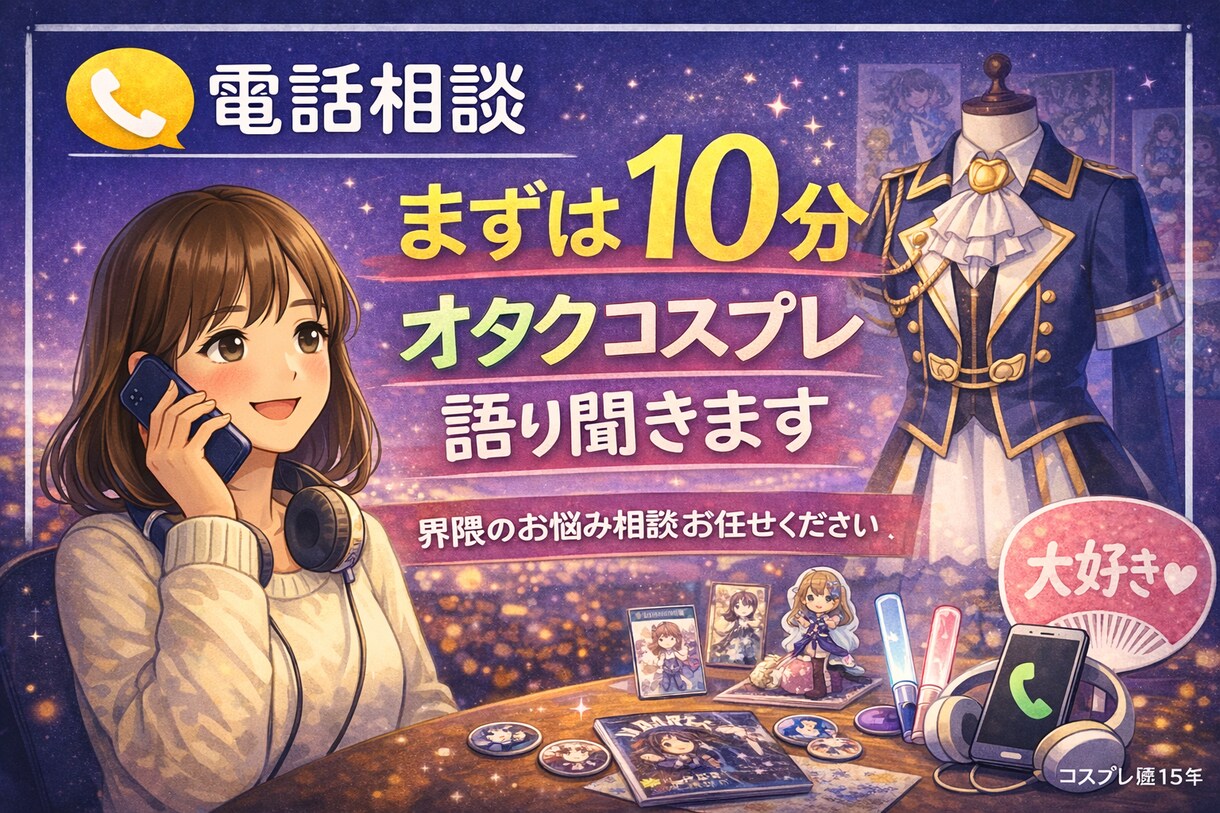 電話相談￤オタク・コスプレ悩み聞きます 熱い推し語りも界隈疲れも全部吐き出してすっきりしよ イメージ1