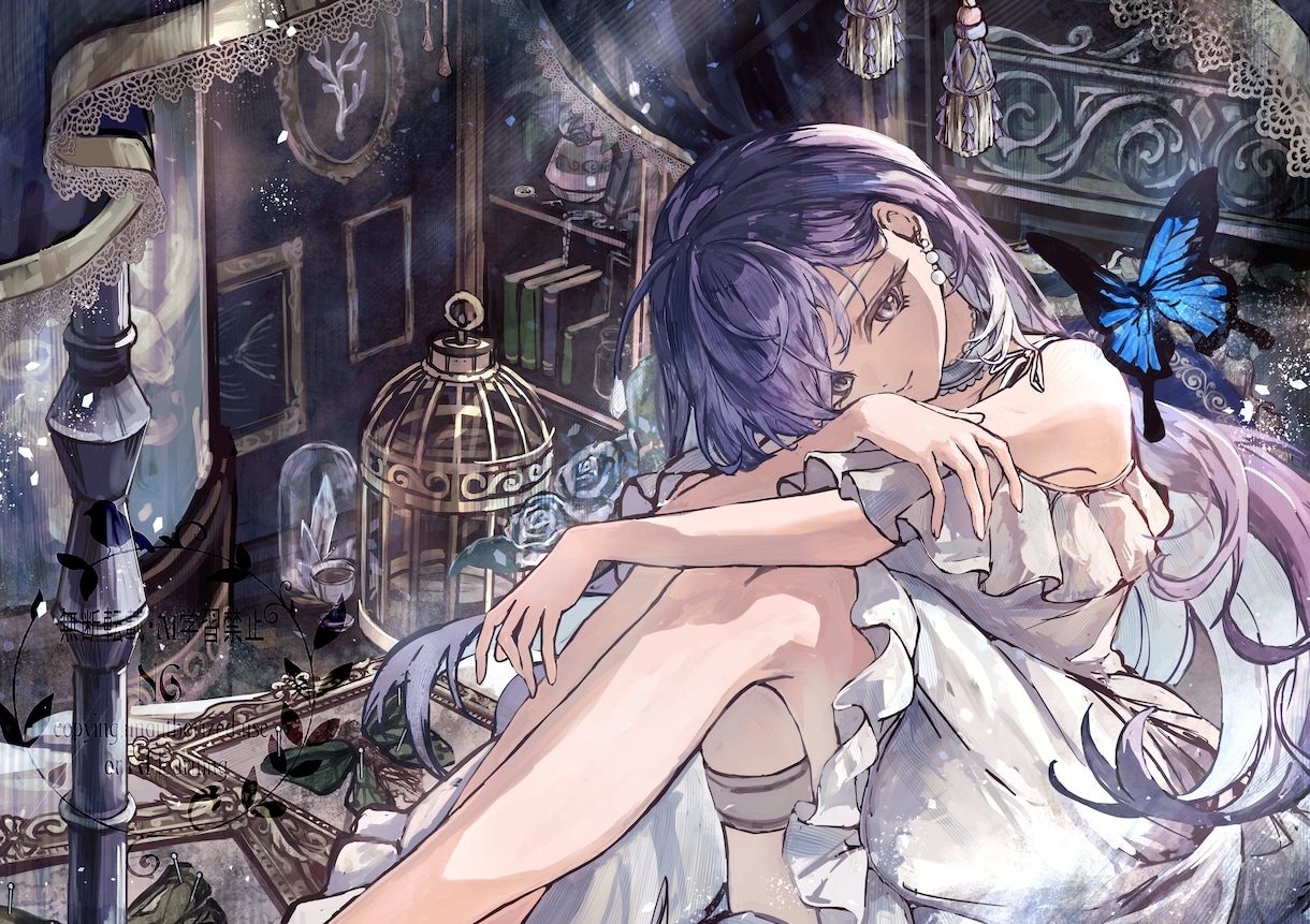 幻想的で美しい世界観の一枚絵を制作します 物語を感じるような、繊細で美しいイラストをお届けします。 イメージ3