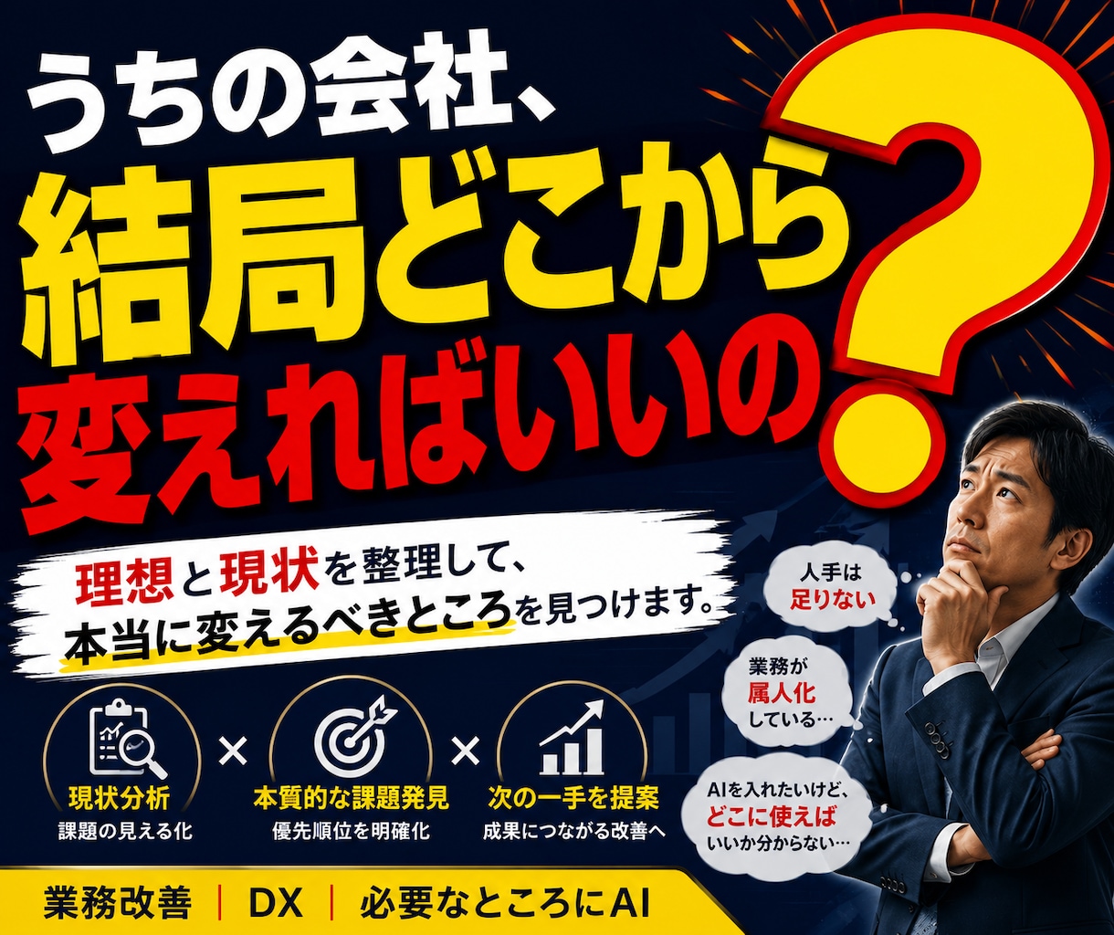 会社の本当の課題と改善点を見つけます 理想と現状の差から、変えるべき所を明確に イメージ1