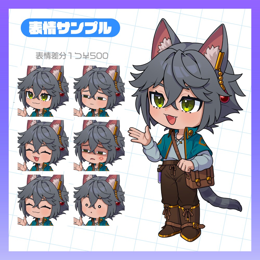 シンプルな塗りの2等身デフォルメイラスト描きます 動画やゲーム、グッズイラストにいかがでしょうか イメージ4
