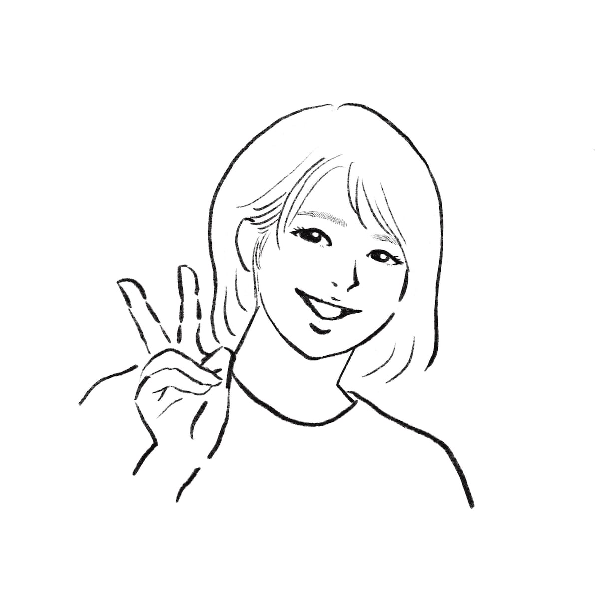 SNSアイコンに◎シンプル線画の似顔絵描きます やさしい線画であなただけの似顔絵を制作します イメージ5