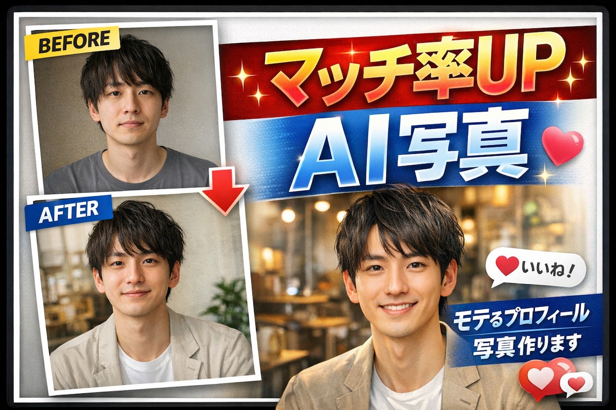 AIでマッチングアプリ用写真作成します ✨現在モニター価格で受付中です✨ イメージ1
