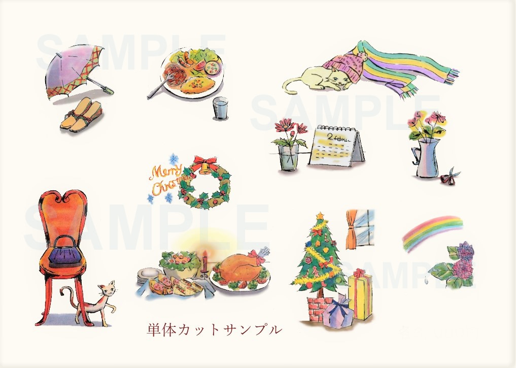 おしゃれなカットイラスト描きます 商用OK！ミニカット、挿絵、説明カット等オーダー作成します イメージ3
