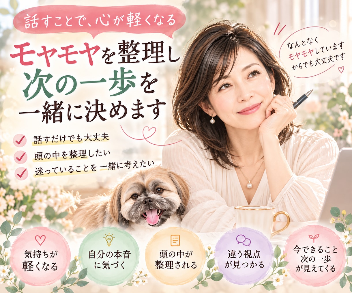 迷っていることを一緒に整理して考えます ひとりでは見えない選択肢や次の一歩を一緒に探します イメージ3