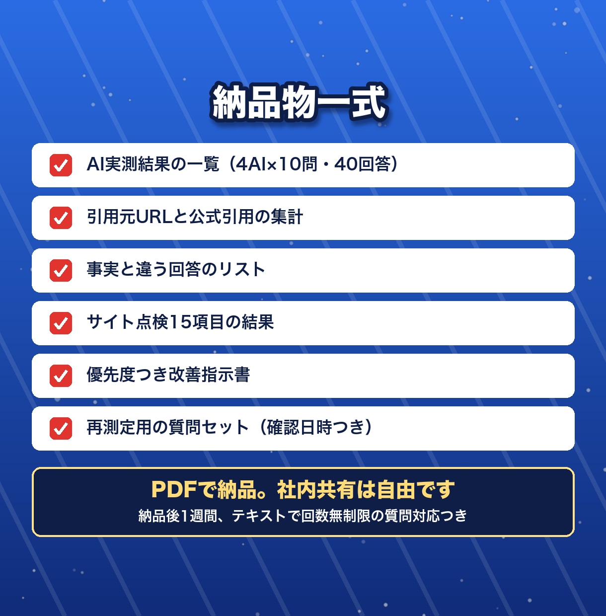 ChatGPTに自社が出ない理由と対策を診断します 4つのAIで40回答を実測。直す場所を指示書にします イメージ7