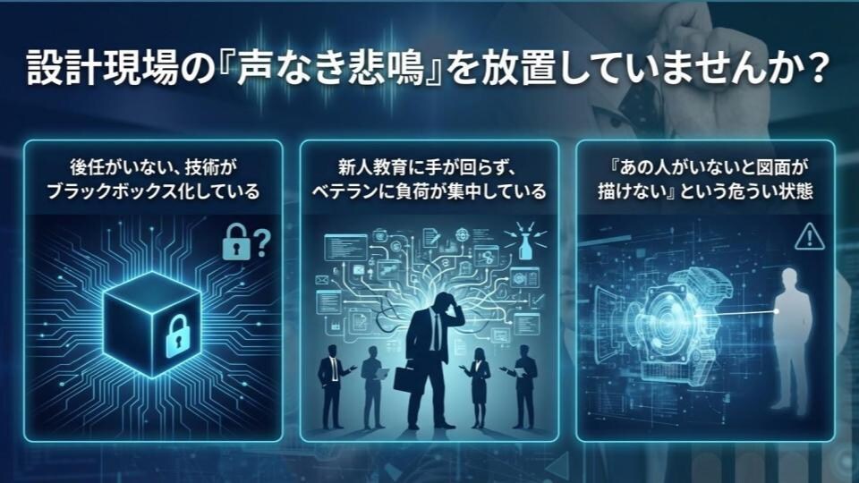 設計自動化推進サービス 　 属人設計をなくします 設計思想を「資産」に変え、事業継続性を高める イメージ2