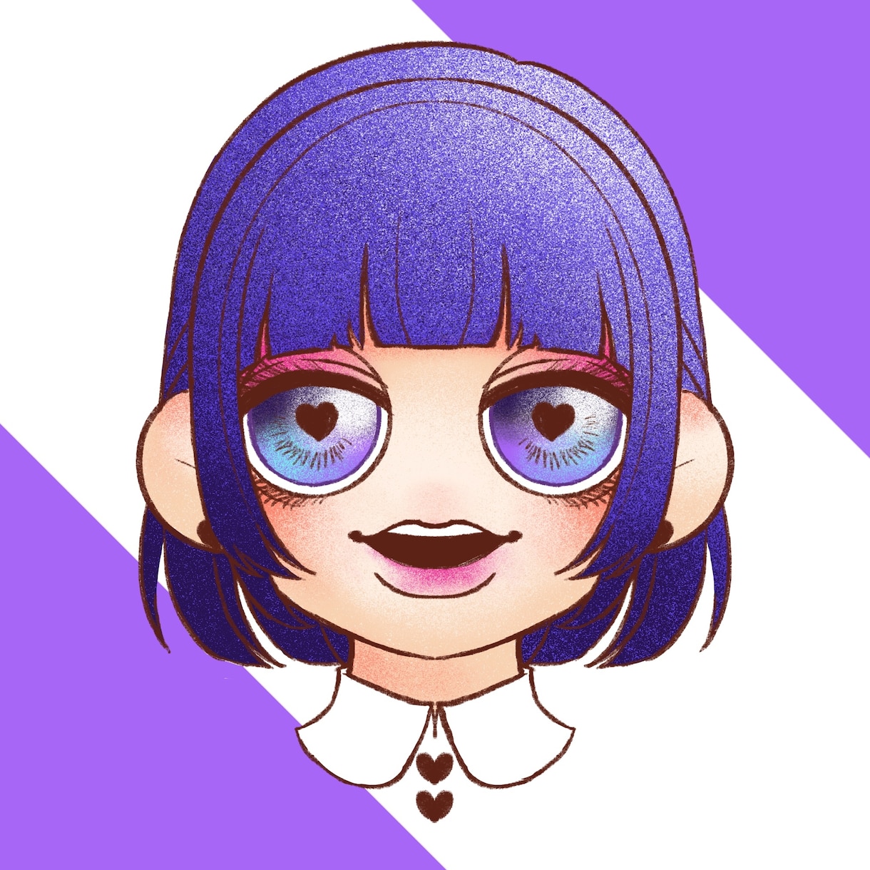SNSで使えるアイコン描きます 印象強め！速い！ まんまるおめめのアイコン描きます イメージ1