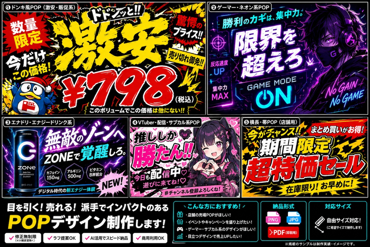 サブカル・ゲーマー系POP作ります お客様のイメージをカタチにします！ イメージ1