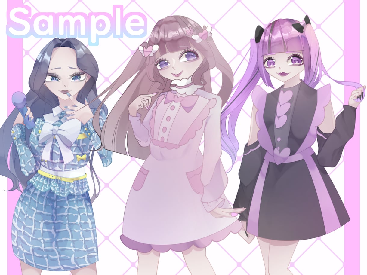 Vtuberなど！個性的な女の子のデザインします 活動者の方など！キャッチーで可愛いデザインならお任せください イメージ4