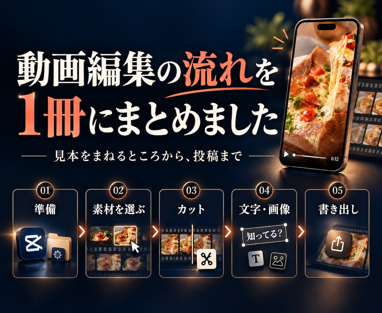 AIで動画編集の方法教えます カット・文字・画像の差しこみ。AIに貼るだけでOK イメージ2