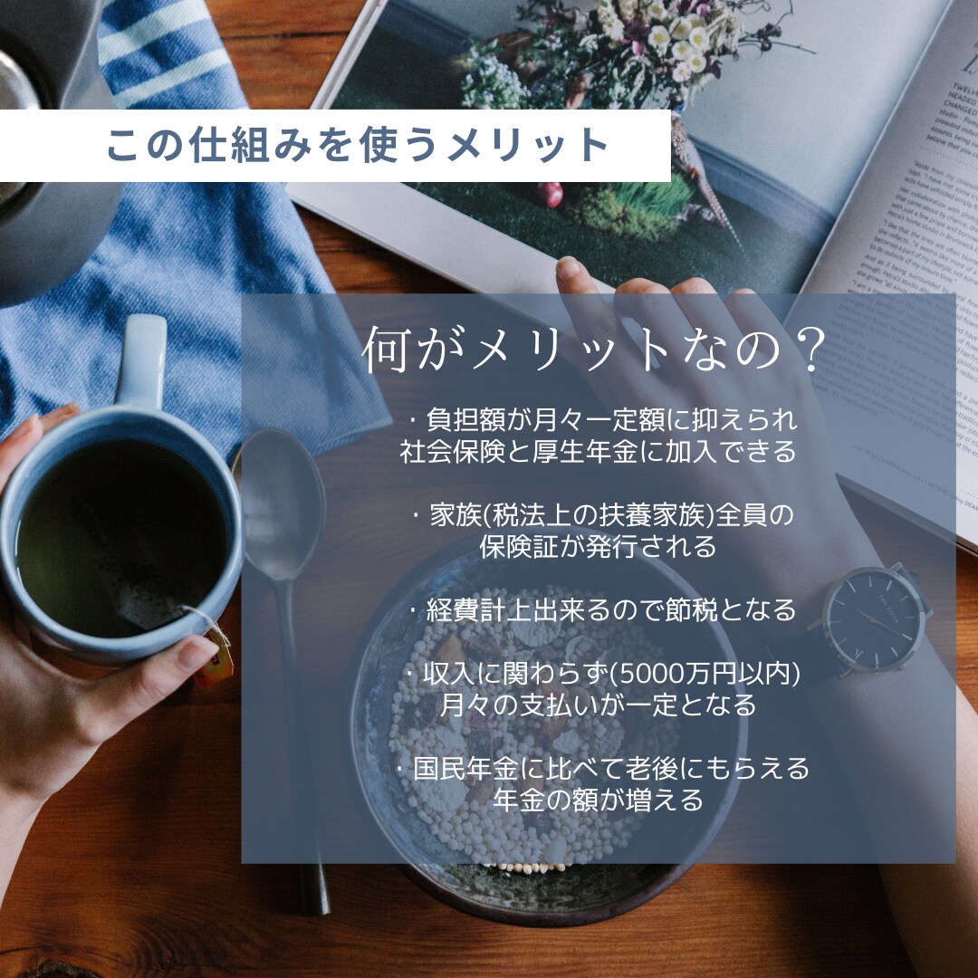 月々定額で社会保険加入。国保&年金の見直しをします 個人事業主、フリーランスの方々は一度ご相談ください イメージ4