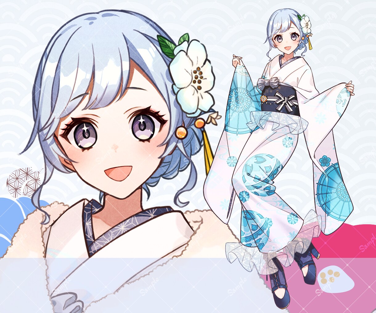 早期納品◎振袖のイラスト描きます IRIAMでも使えます！お手頃価格で新衣装をお求めの方へ イメージ4