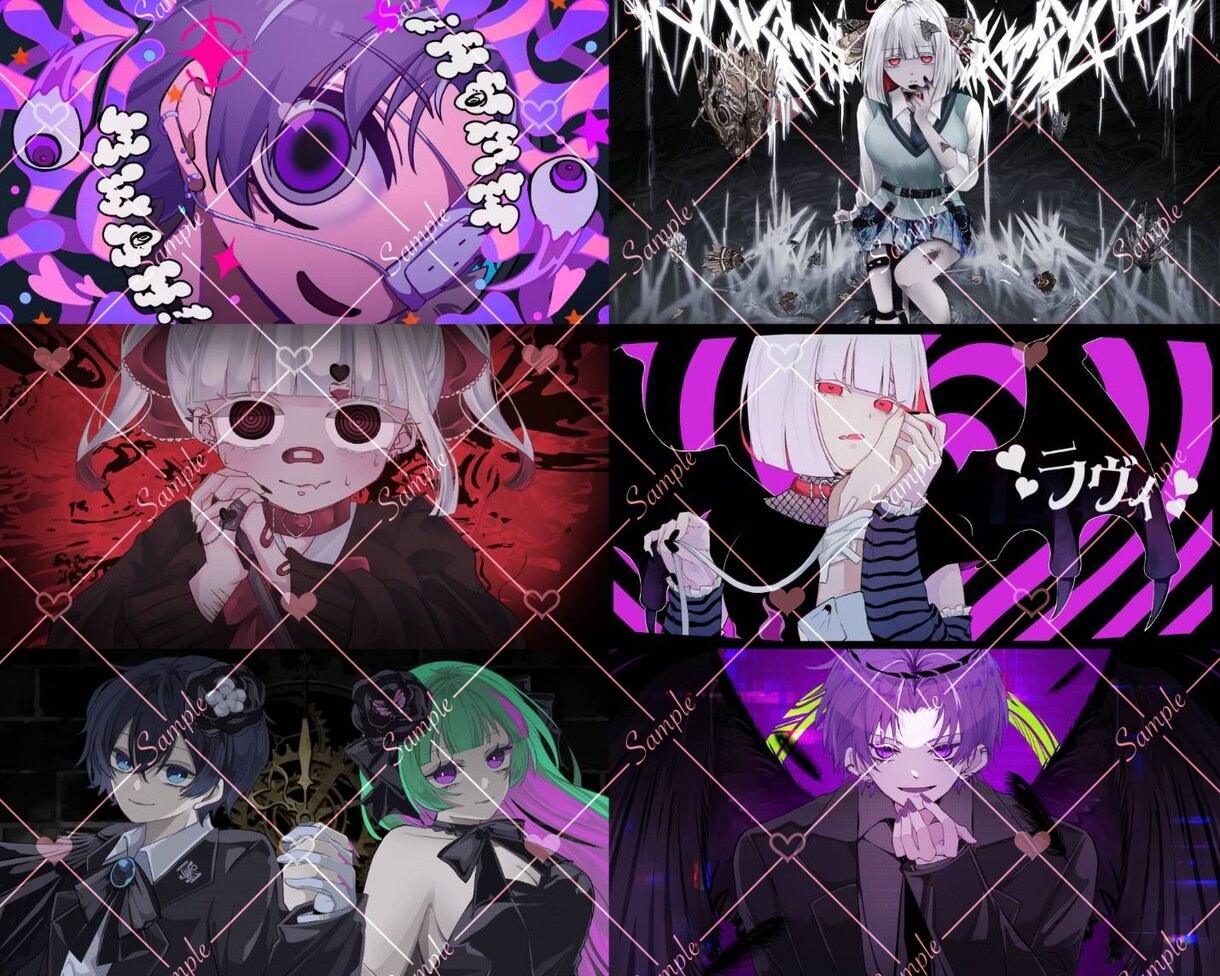 サムネ/動画内イラスト/立ち絵等描きます 歌い手様VTuber様の活動イラスト全般受付中！ イメージ1