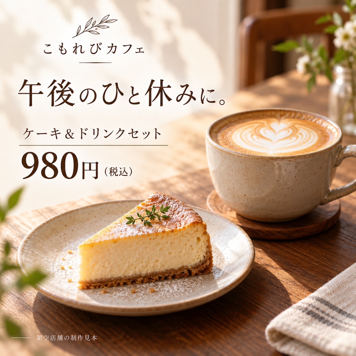 カフェのSNS画像と投稿文をまとめて作ります 商品紹介・季節メニュー・お知らせを、お店らしい雰囲気に イメージ2