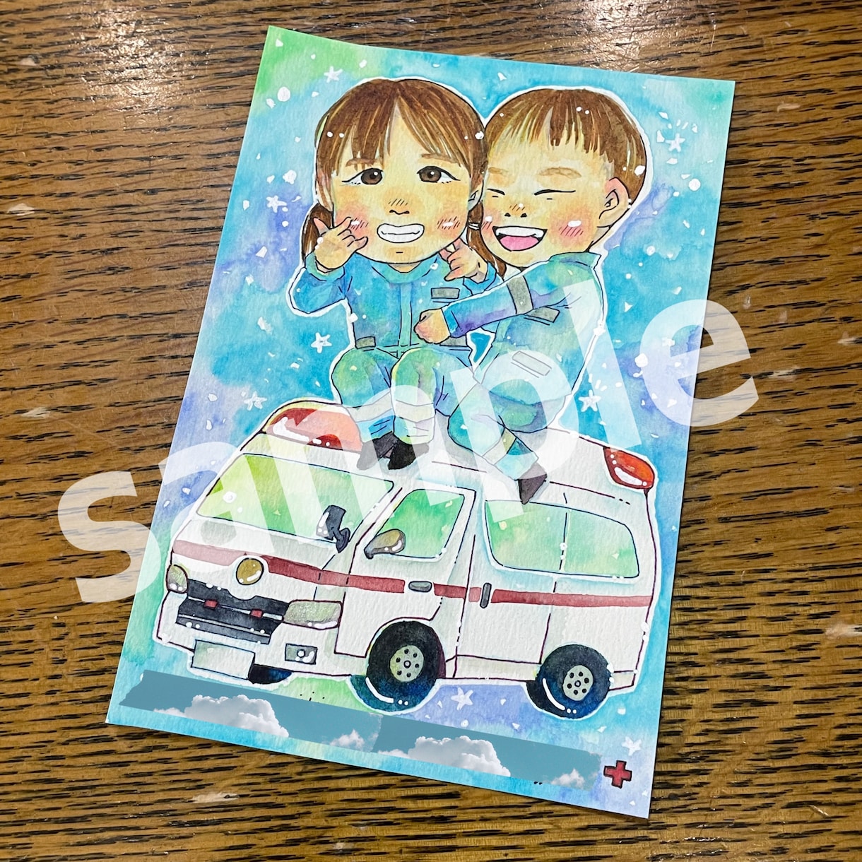 送料無料✨可愛い似顔絵でお子さんの夢を叶えます 憧れの職業に変身‼️お子さん大喜びの１枚をプレゼントに✨ イメージ8