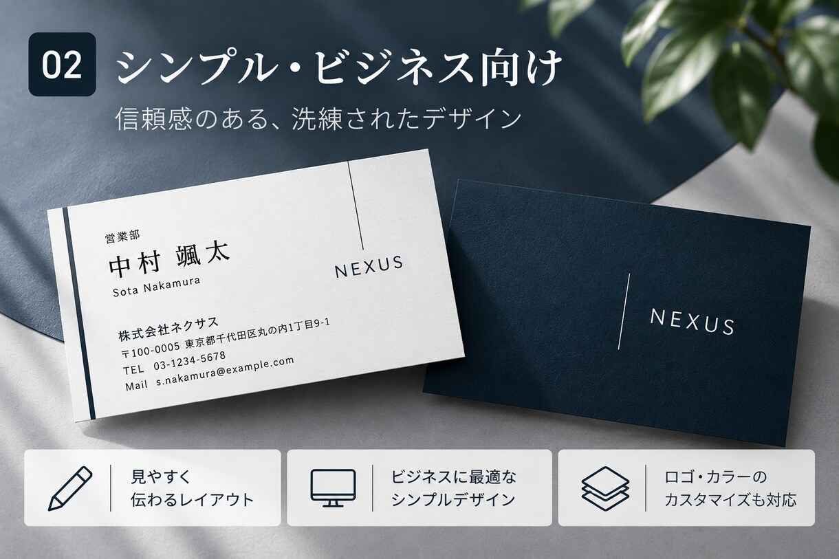 シンプルで伝わる名刺を作成します ビジネスで使いやすい名刺を丁寧にデザインします イメージ3