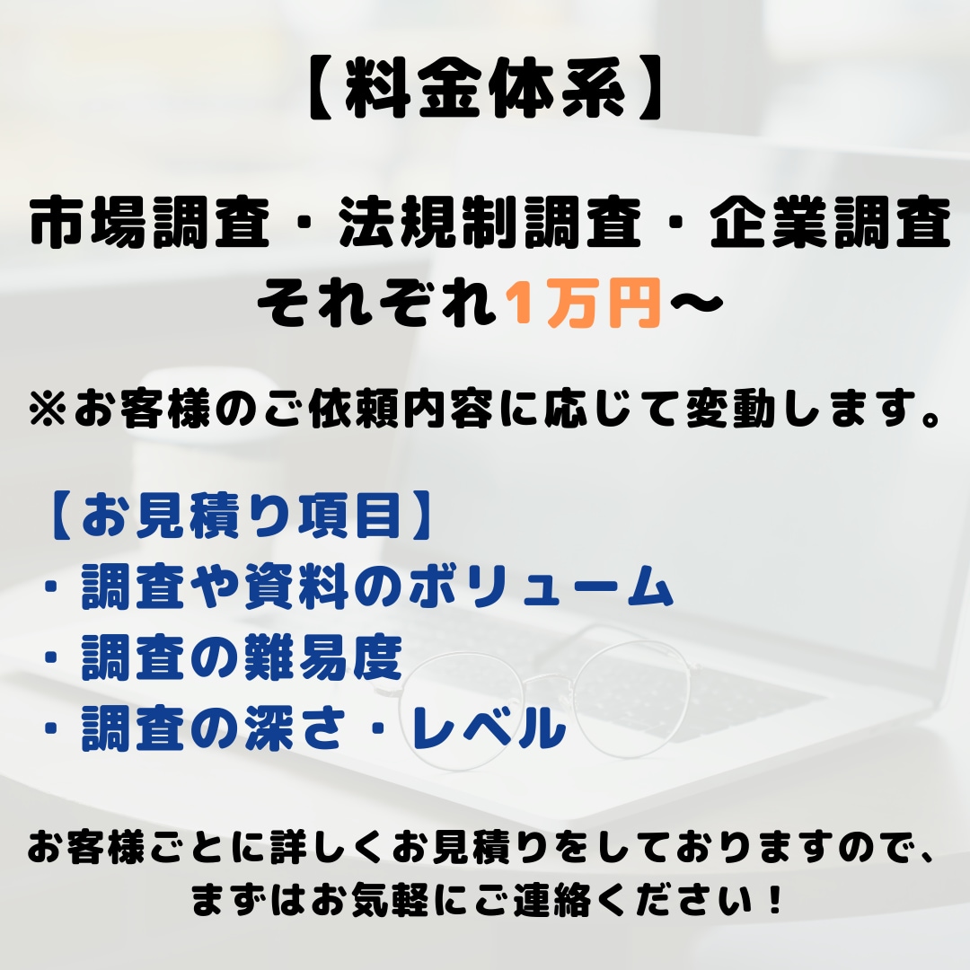 市場、産業、法規制、企業調査をお手伝いいたします 海外進出支援を行う現役経営コンサルがお手伝いいたします。 イメージ4