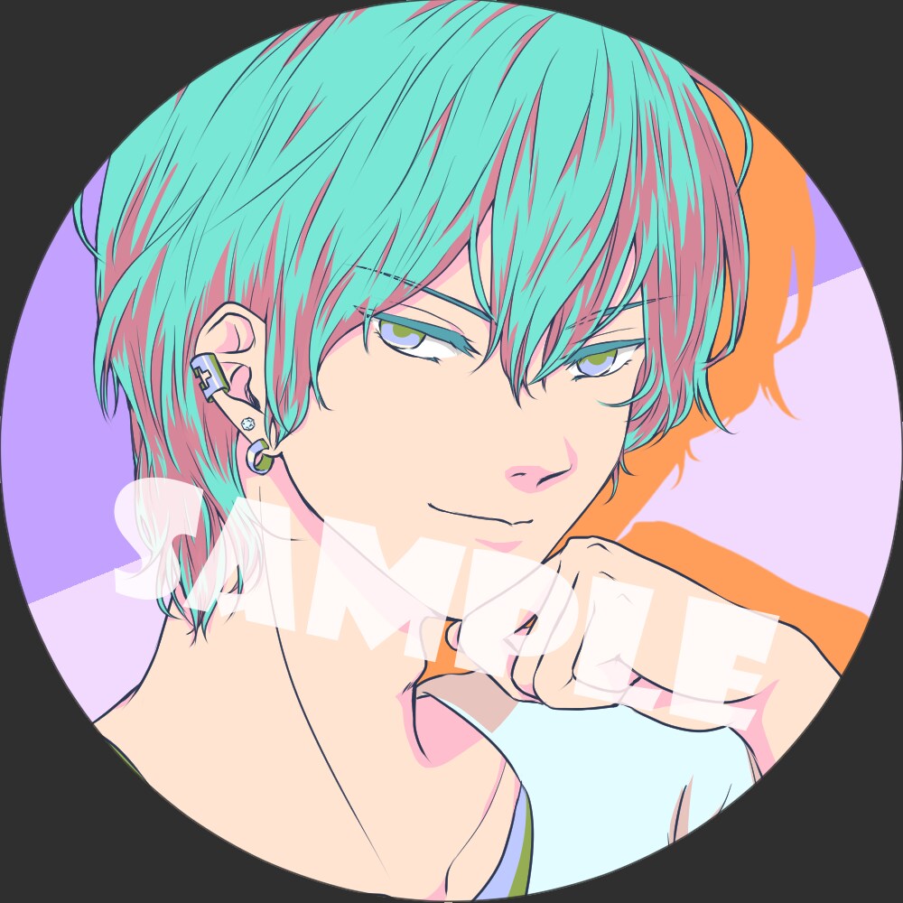 アイコンイラストを買い切りで販売します クール系男子イラストをポップカラーで イメージ2