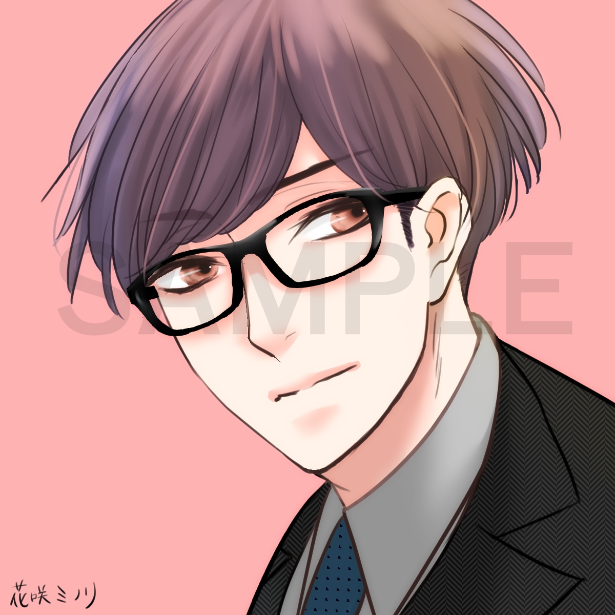 ＳＮＳアイコン用男性のイラストをお描きします SNSプロフィール画像、プレゼント用に！ イメージ1