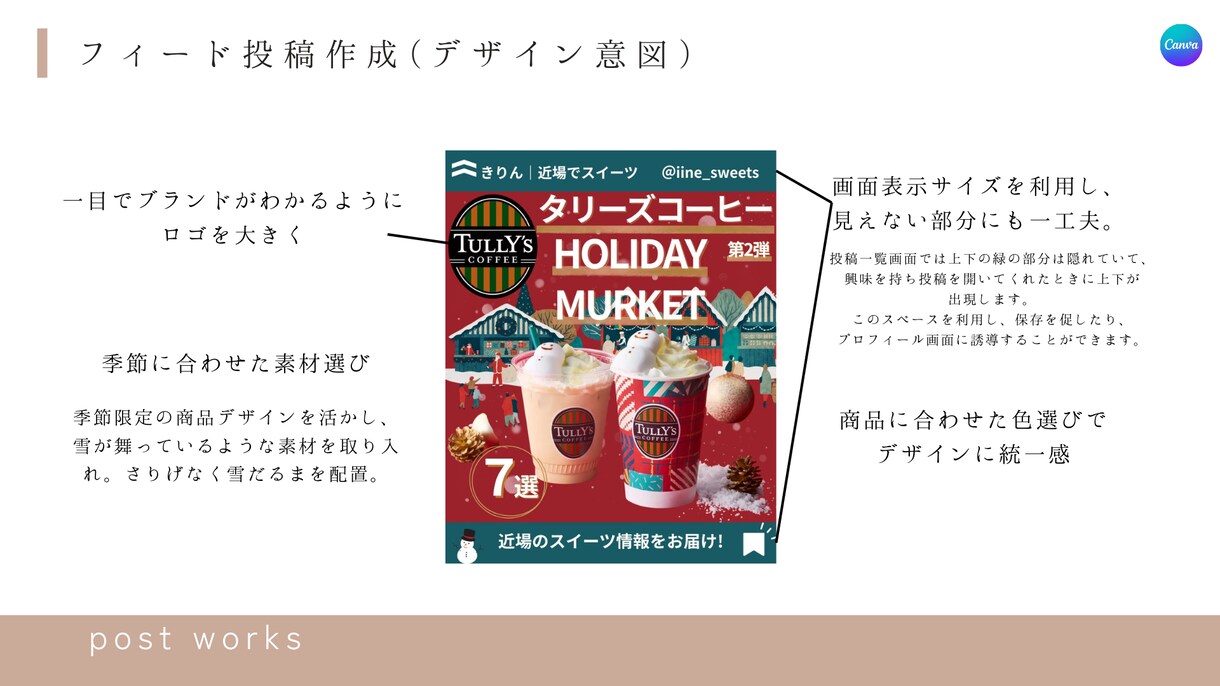 Instagramのフード投稿作成をします 情報整理と構成を意識した投稿を作成します イメージ3