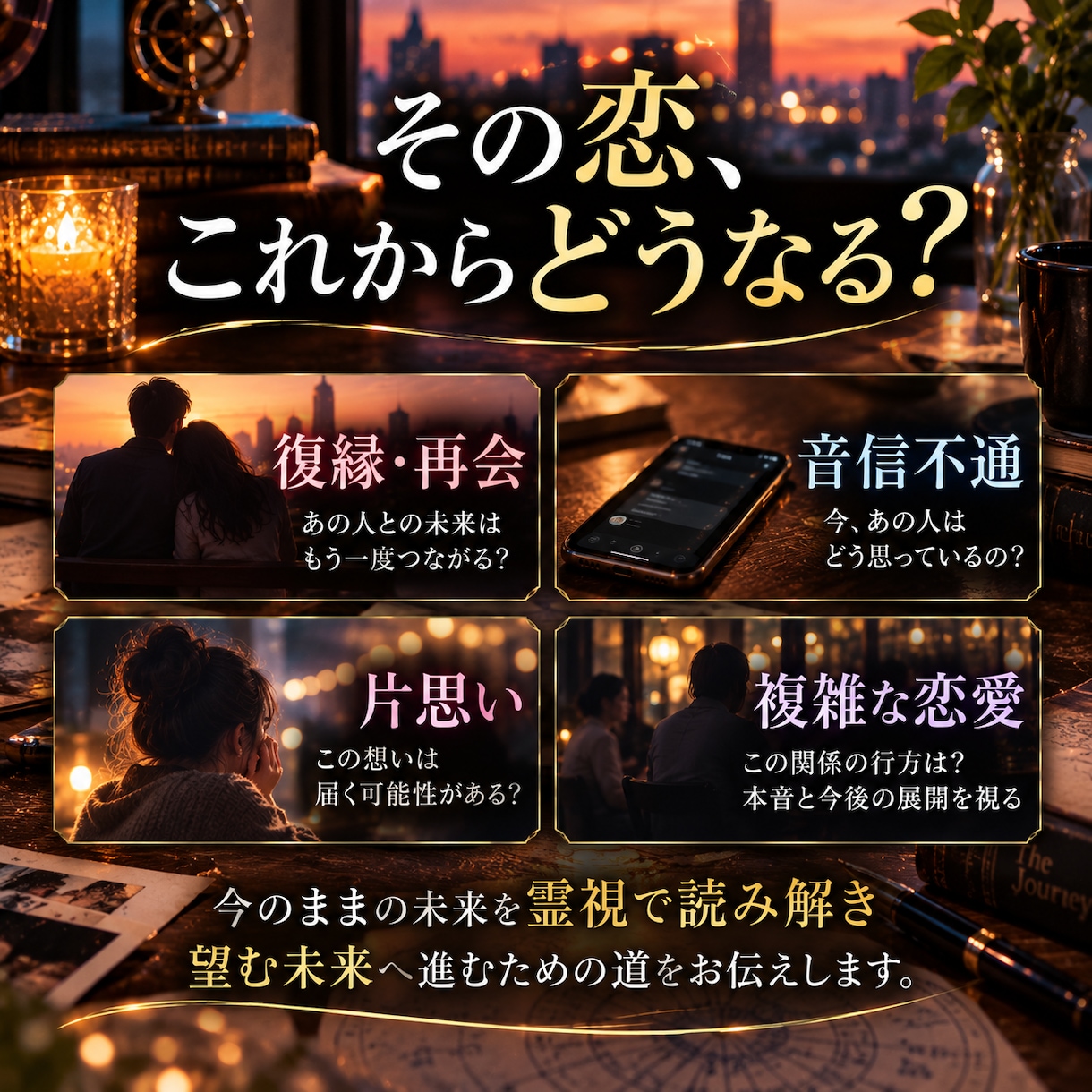 情景未来リーディングでお二人の未来を視ます 大手電話占いでの鑑定経験豊富｜未来を情景で視る鑑定 イメージ4