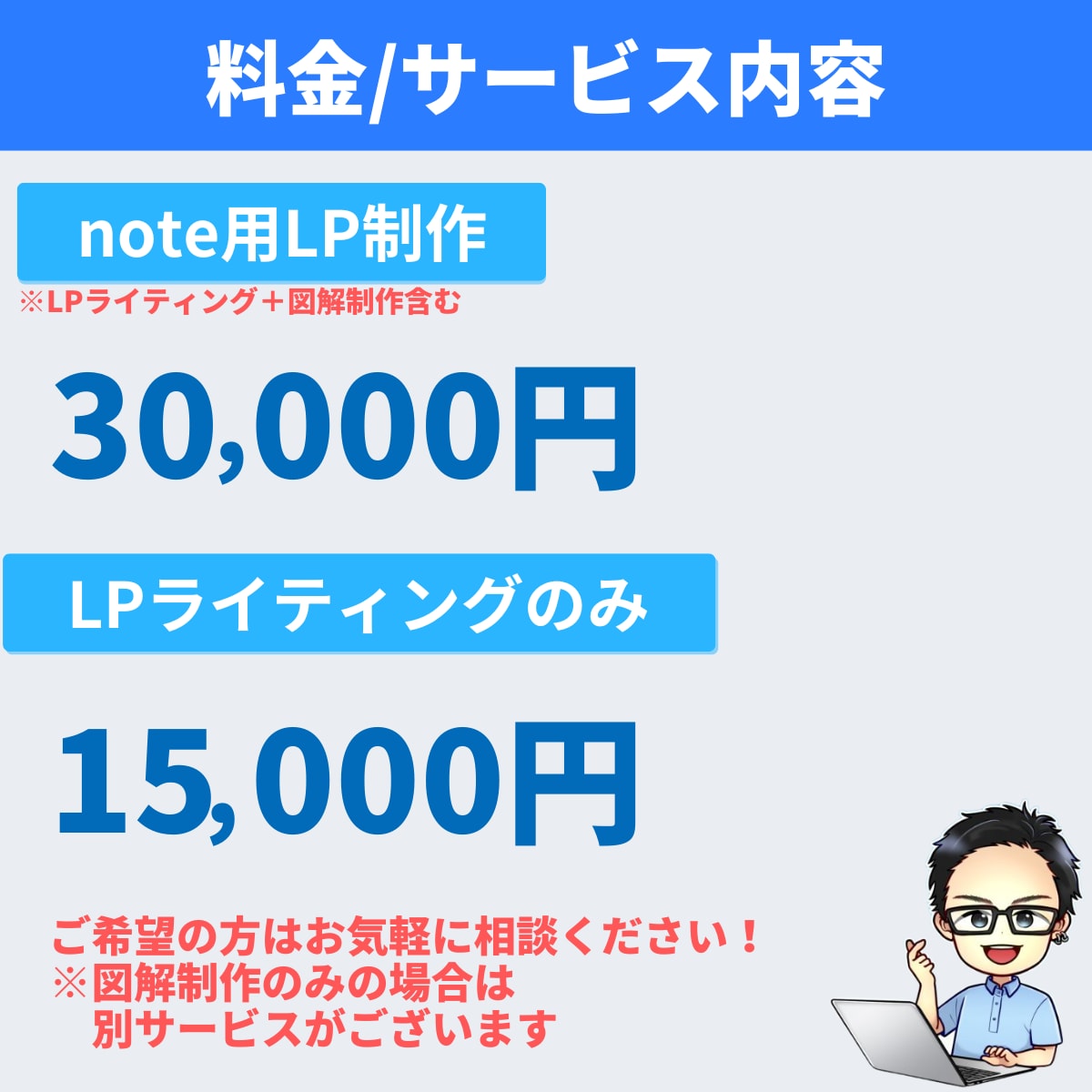 note用LP制作サービスをご提供します 【気軽に安価に】noteでオリジナルのLPをつくりませんか？ イメージ5