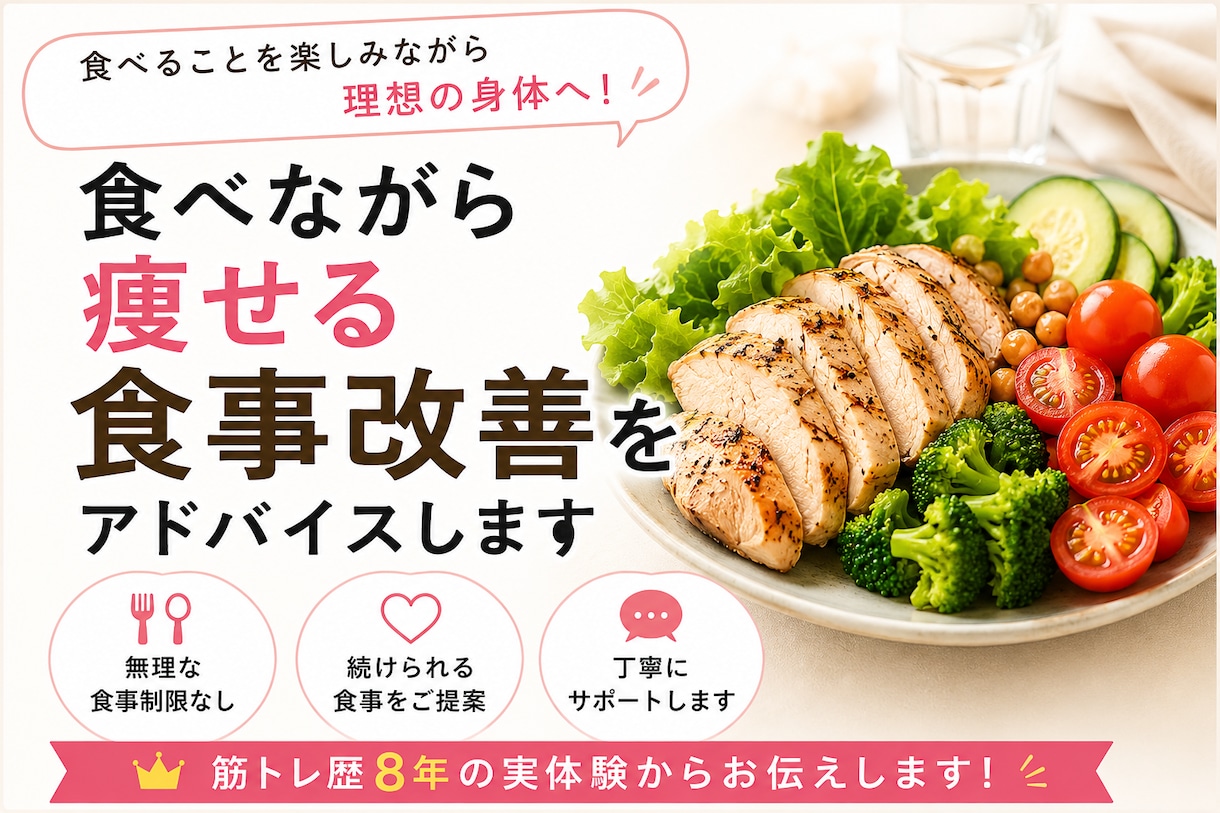 無理なく続くダイエット食事法をお伝えします 半年で−10kg達成した経験からアドバイス イメージ1