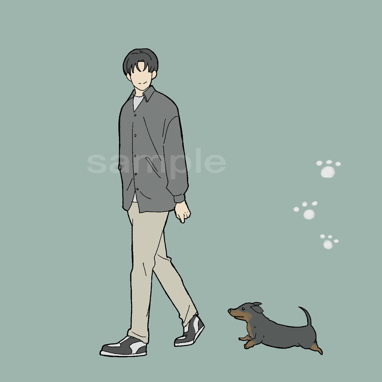 ペットと飼い主様のシンプルなイラスト描きます シンプルな絵柄、色使いでイラスト作成します イメージ3