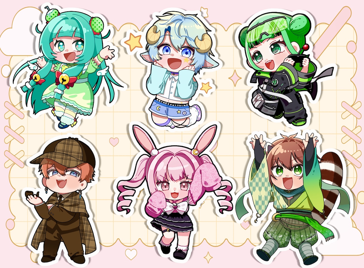 色彩が美しいSDミニキャライラスト制作しますます グッズ制作・VTuber・企業案件もお気軽にご相談ください！ イメージ3