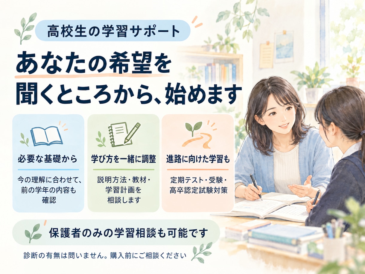 発達障がい・グレーゾーンの高校生を指導します 家庭教師歴12年｜自分に合う学び方で、希望の進路へ イメージ2