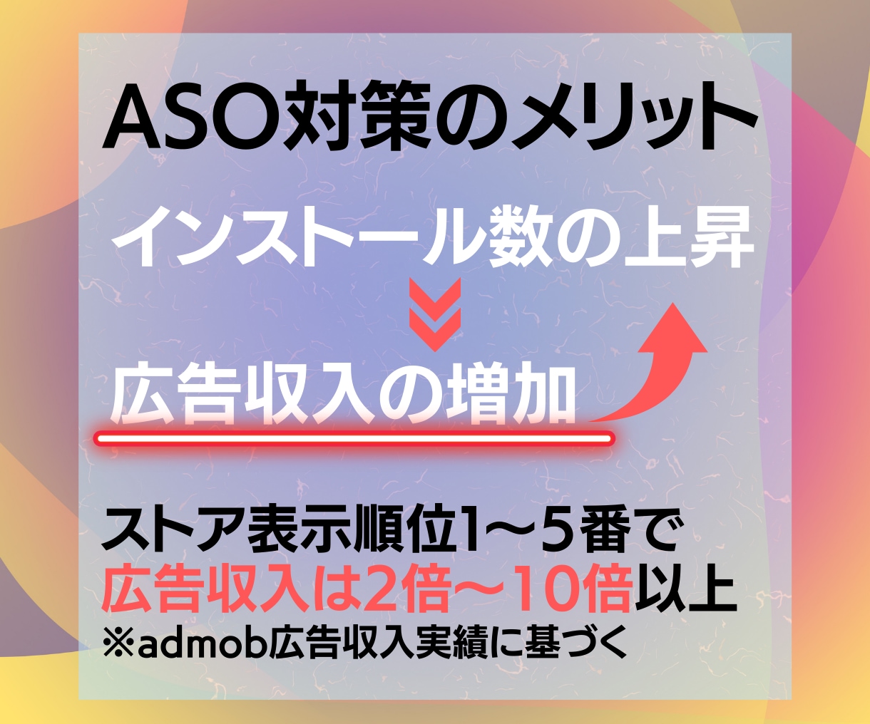 ASO対策リーズナブルな価格でします ※admob広告収益増加させます‼︎ イメージ3