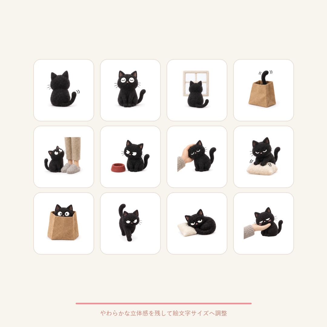 AI画像をLINE絵文字申請データに仕上げます 透過・サイズ調整・タブ画像・ZIP納品までお任せください イメージ5