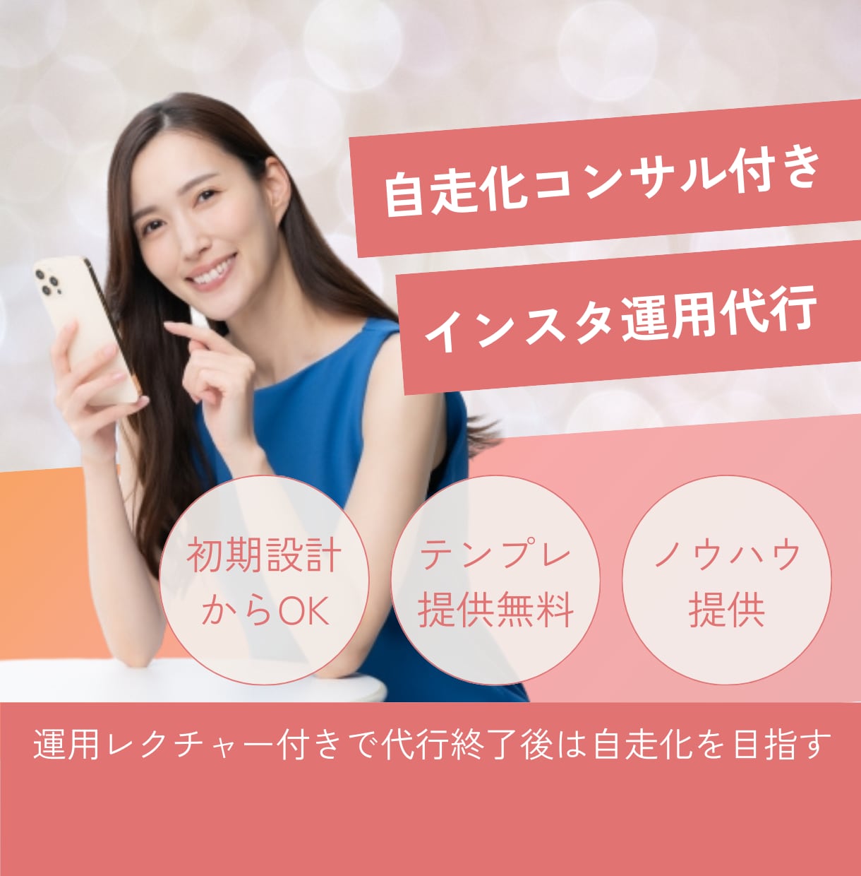 インスタグラム運用代行・サポートします 運用代行＋コンサルで「任せて学べる」インスタ運用サポート イメージ1