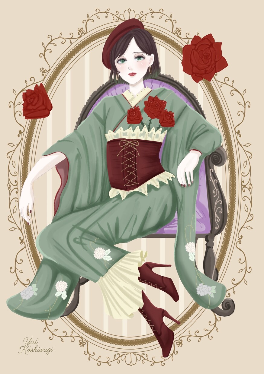 重厚な装飾×花の世界観イラスト制作します 好みの色と雰囲気指定でおまかせ制作します イメージ6