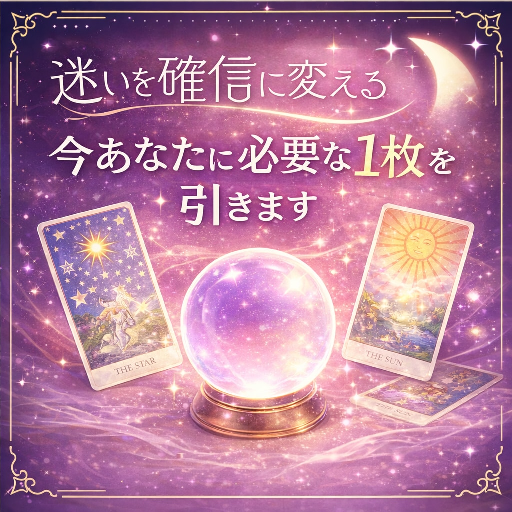迷いを確信に変える！今あなたに必要な1枚を引きます 迷い・不安をクリアに！進む方向を示す1枚リーディング イメージ1