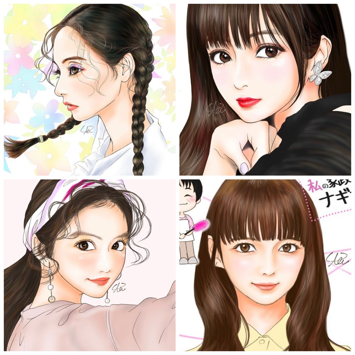 写真を元に似顔絵を描きます アイコンや結婚式のウェルカムボードなど描きます。 イメージ2