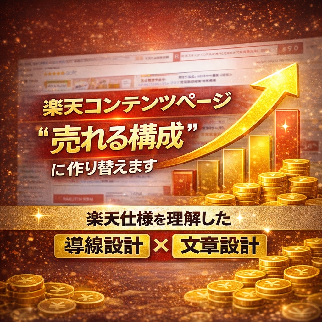 新・楽天コンテンツページ｜集客できるページ作ります 楽天で集客するなら絶対必要！商品の魅力・告知等使い方は様々！ イメージ1