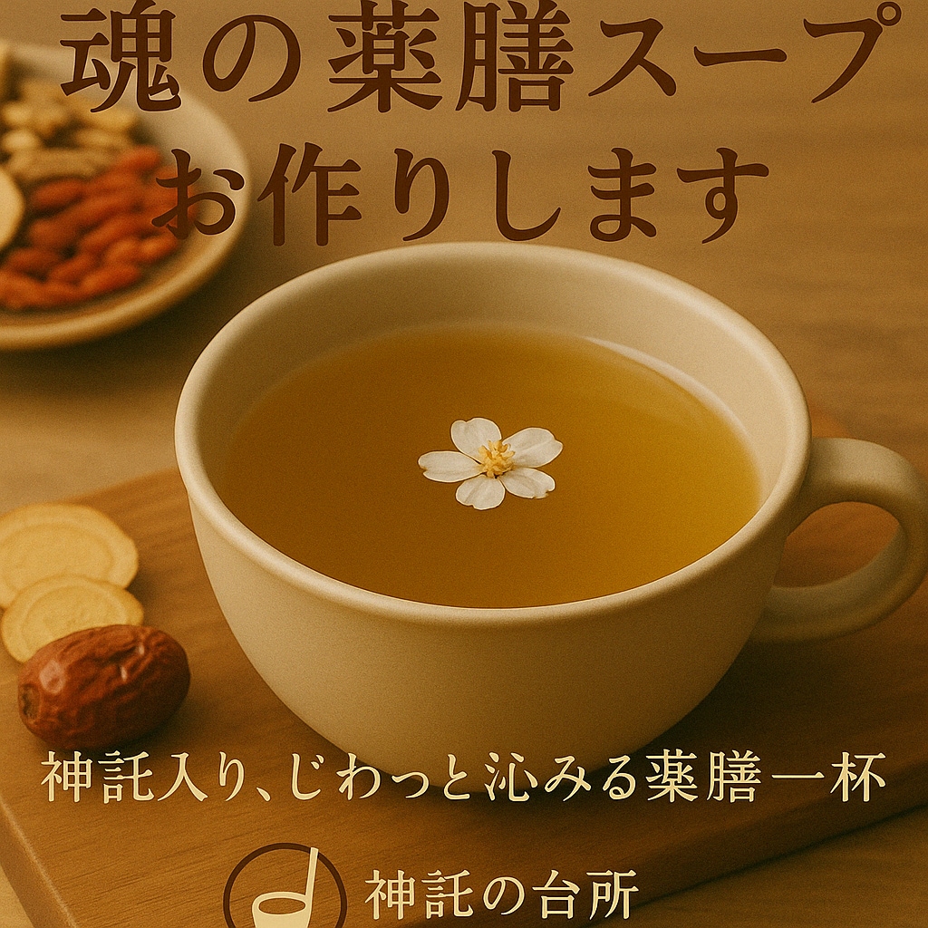 魂の薬膳スープお作りします やさしさ＋本音の神託薬膳、じわっと一杯。 イメージ2