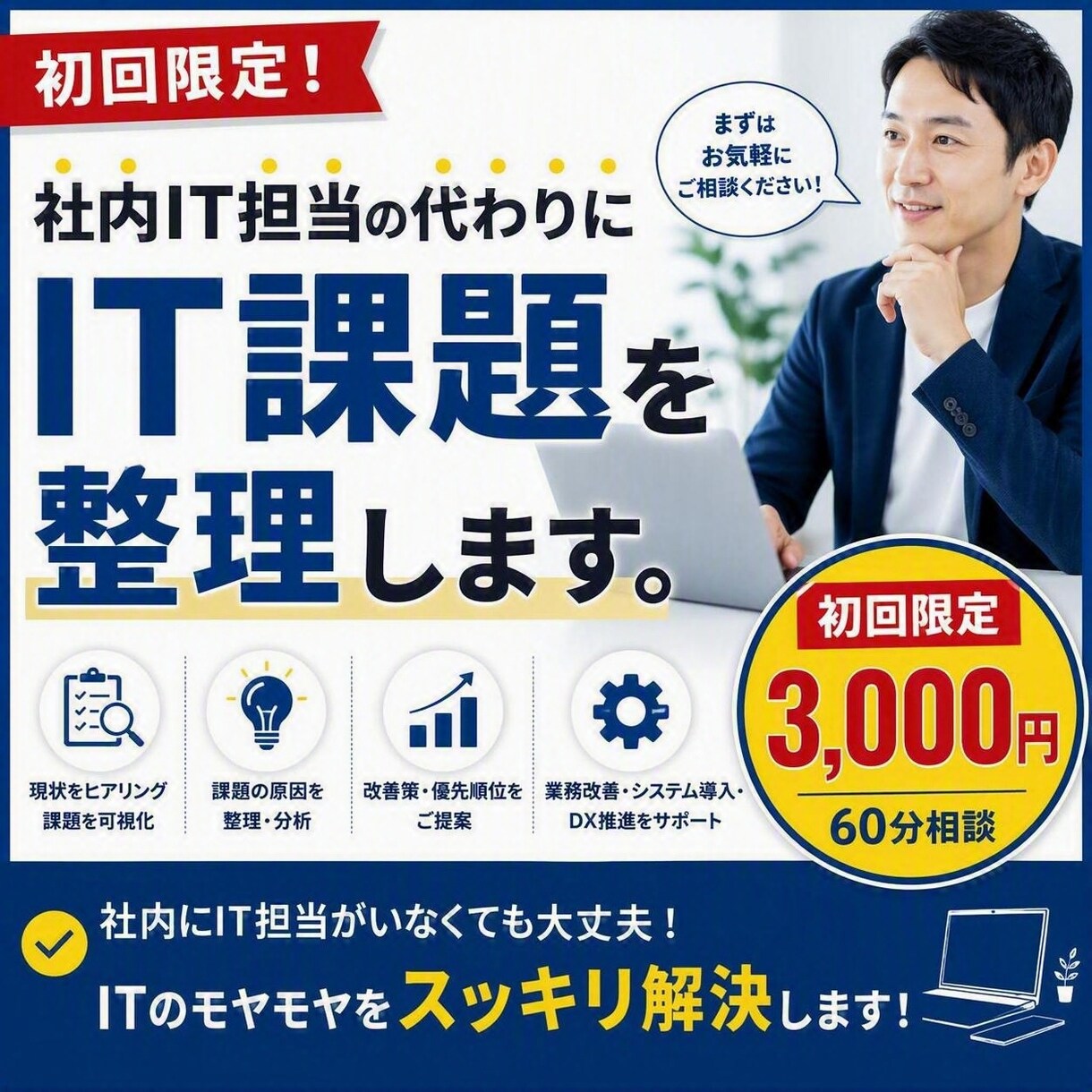 社内IT担当の代わりにIT課題を整理します 情シス不在企業向けに現実的なIT運用をご支援します イメージ1
