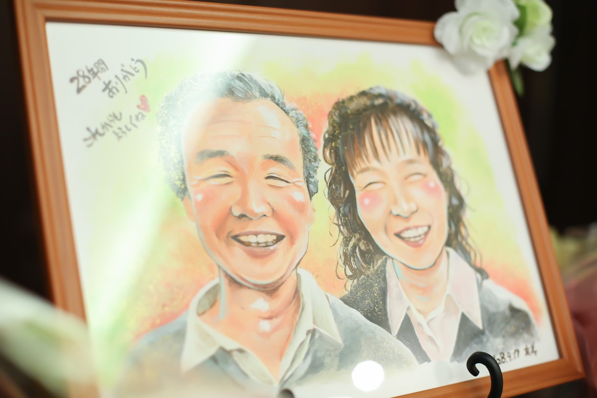 アクリル絵の具で似顔絵お描きします ウェルカムボード、お祝い品などにどうぞ イメージ9