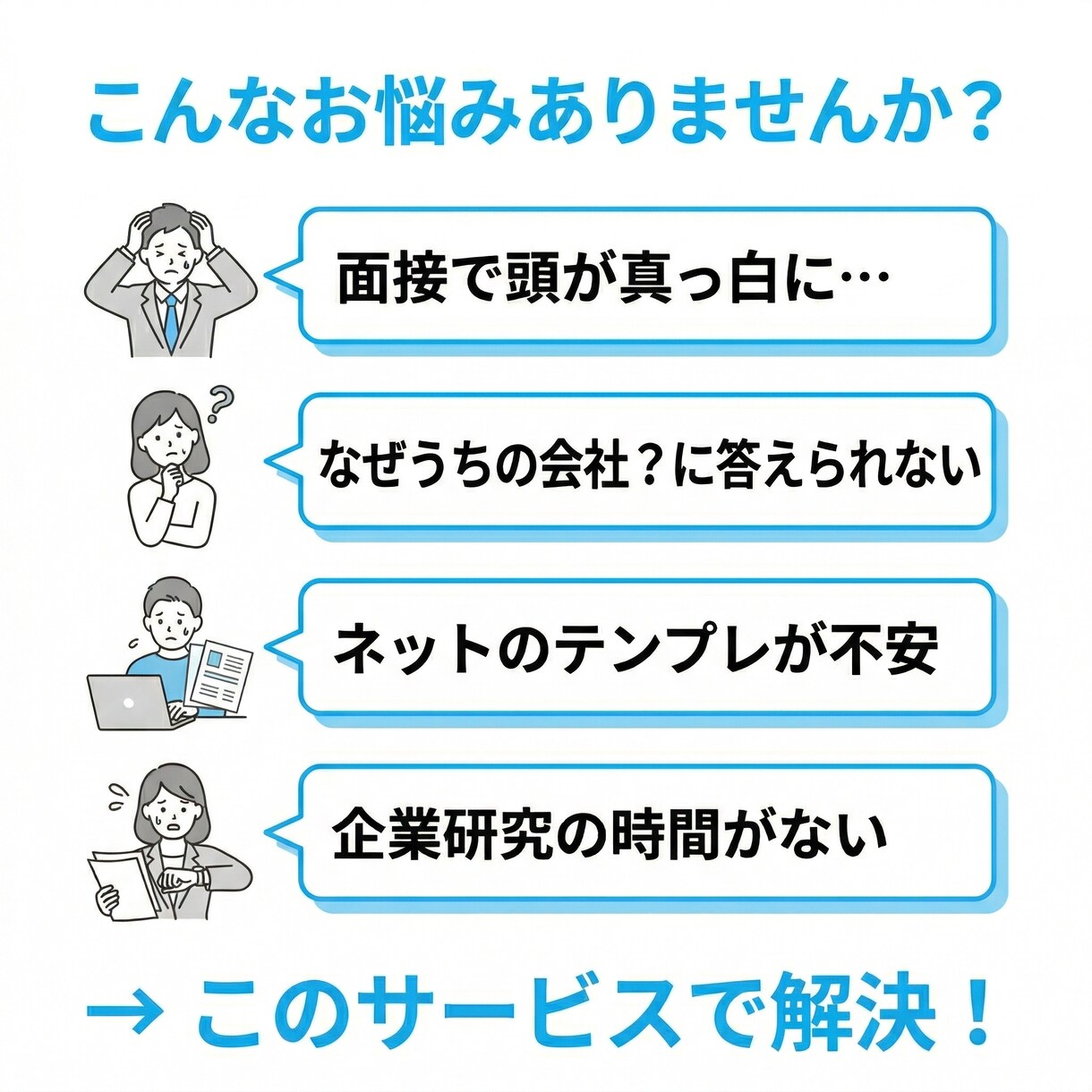 面接想定50問と全問の回答文を作成します 企業分析とご経歴から、声に出して練習できる回答文へ イメージ3